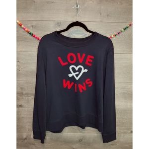 Banana Republic Love Wins Crew Pullover Navy Blue
